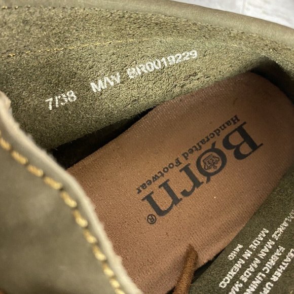 Born Nuala Army Green Nubuck Boho Boots Lace Up Womens Size 7 GUC‎ - Picture 10 of 11